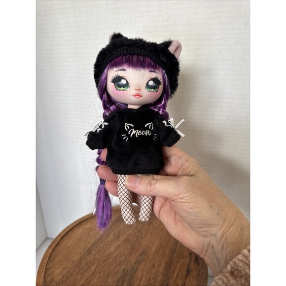 Na Na Na Surprise Tuesday Meow Doll Kitty Cat Purple Hair Green Eyes 7.5" - Picture 4 of 5